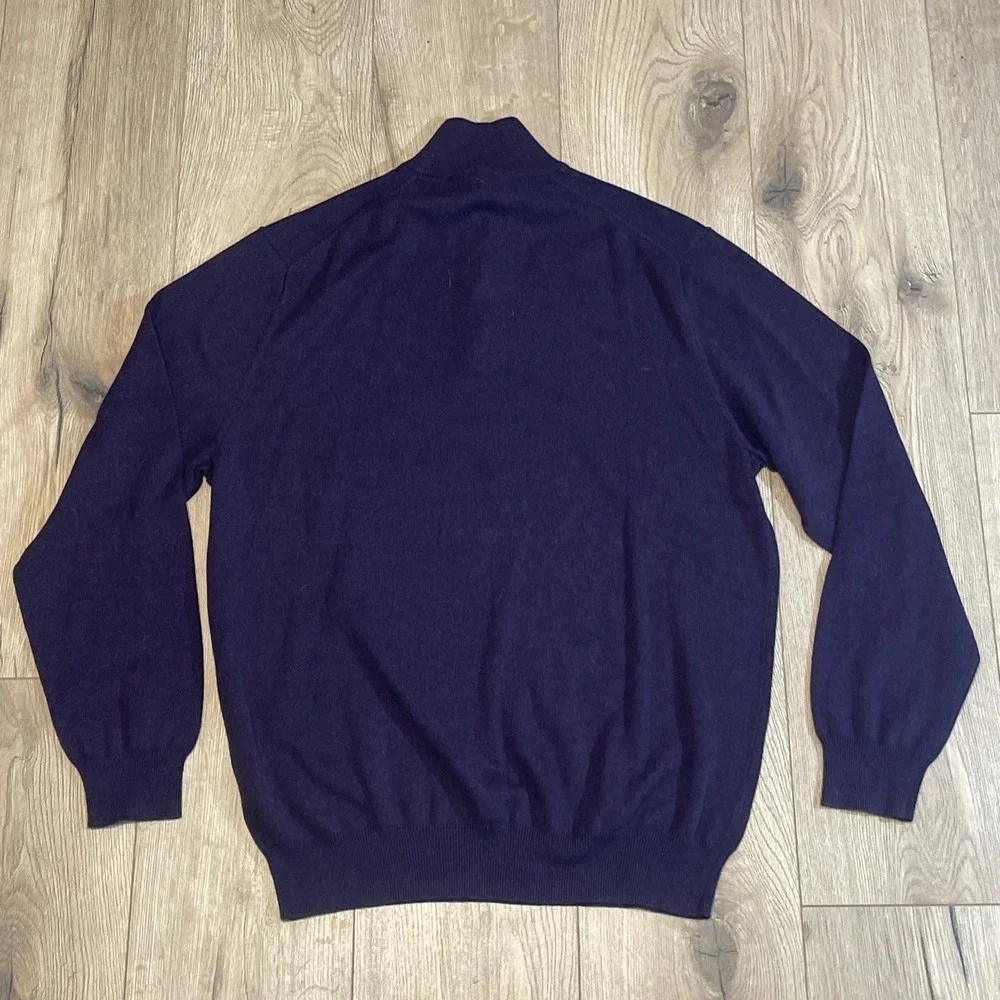 Men's Jos. A. Bank Traveler Pima Cotton Quarter Zip Sweater Purple XLarge